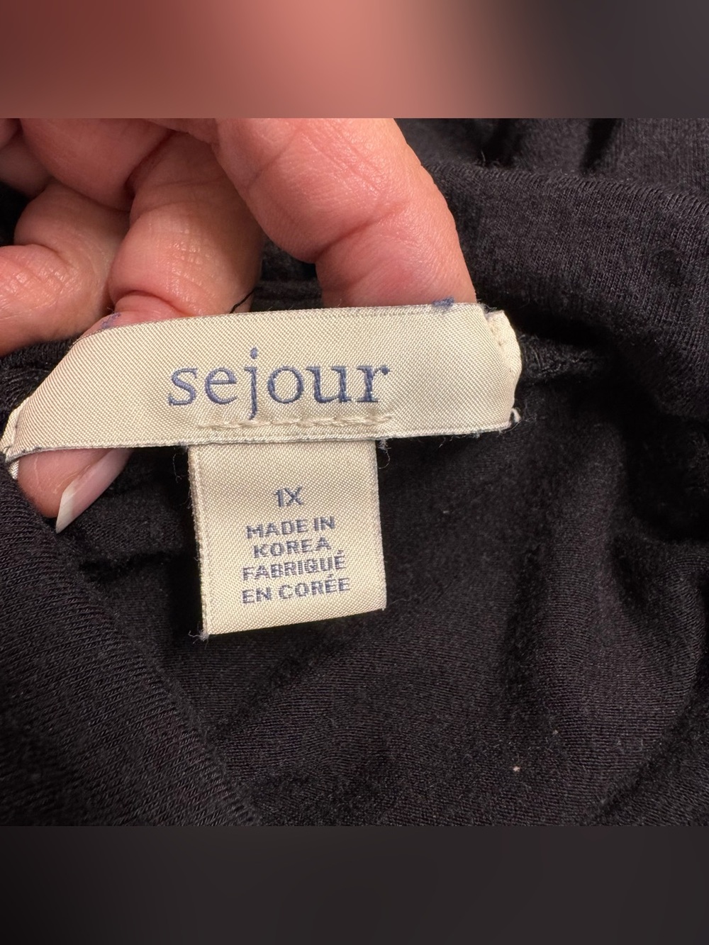 SEJOUR Women’s Black Modal Blend Super Soft Turtleneck Long Sleeve Tunic Sz 1X - Picture 4 of 7